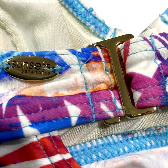 Island Palms Halter Tankini Top by SUNSETS Size 34DD - Picture 6 of 10